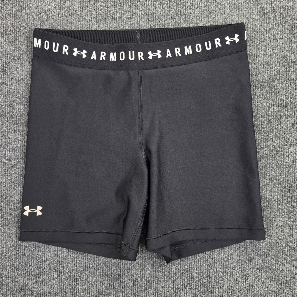 Under Armour Middy 5" Shorts Women's S Compression Bike Black HeatGear 1371257